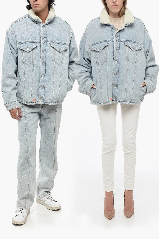 Erl LEVIS Denim UNISEX Jacket with faux Fur