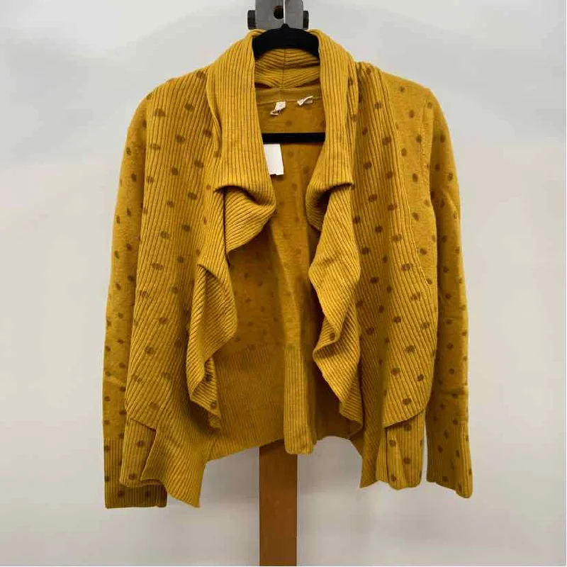 Moth Women's Size XL Mustard Yellow dotted Cardigan