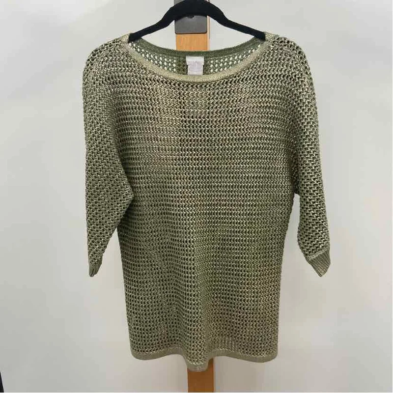 Chico's Women's Size S Green Shimmer Sweater