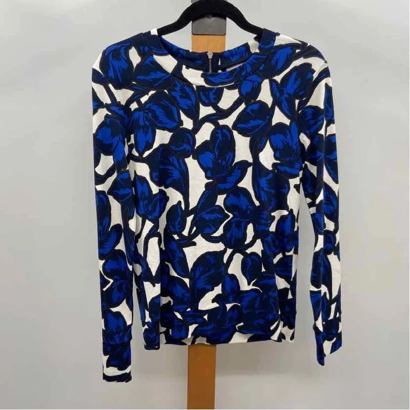 Banana Republic Women's Size S Blue Leaves Long Sleeve Shirt