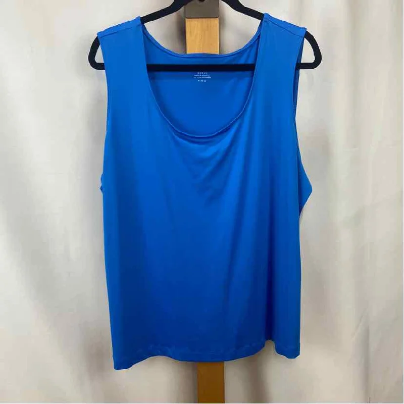 Charter Club Women's Size 2X Blue Solid Tank