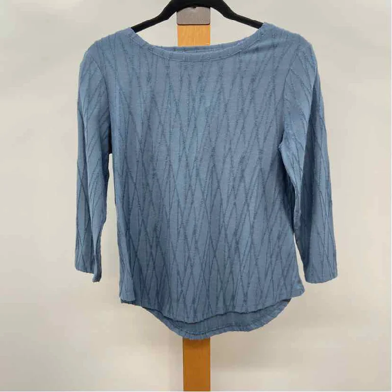 Simply Vera Wang Women's Size S Blue Textured Long Sleeve Shirt