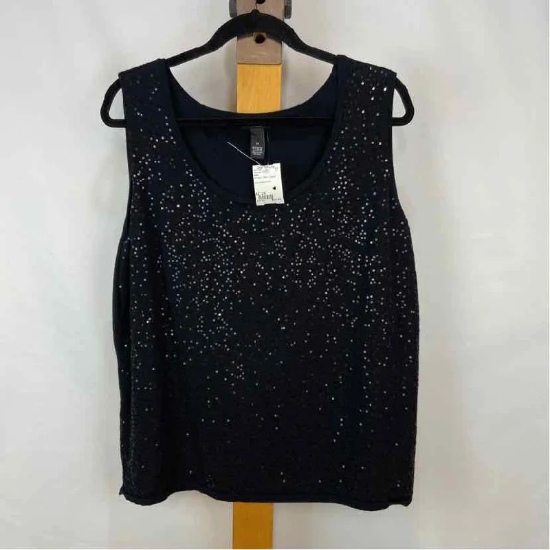 Alfani Women's Size 2X Black Sequins Sleeveless Shirt