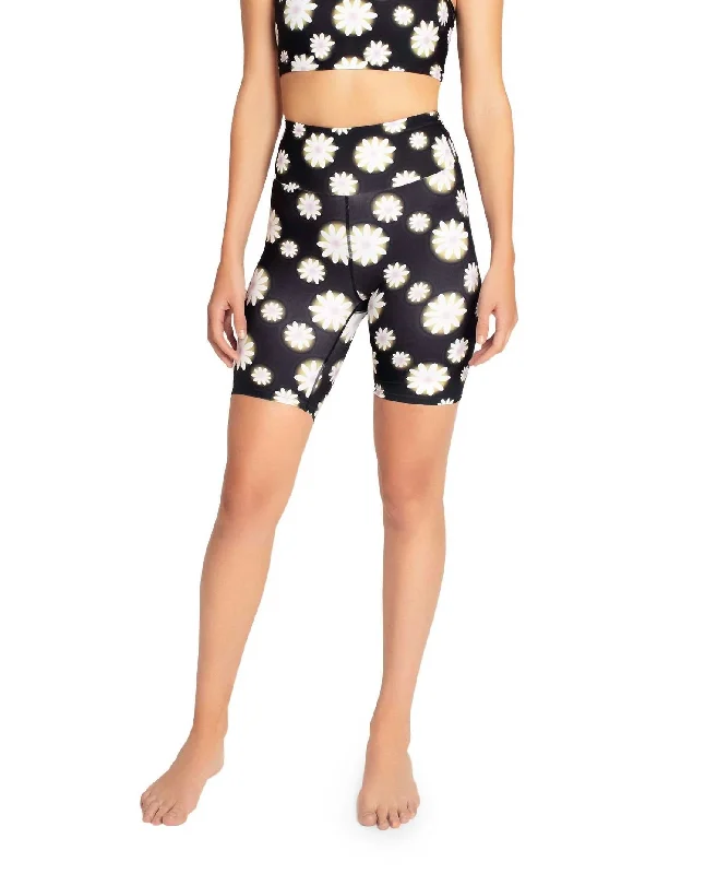 High Rise Biker Short In Hazy Daisy