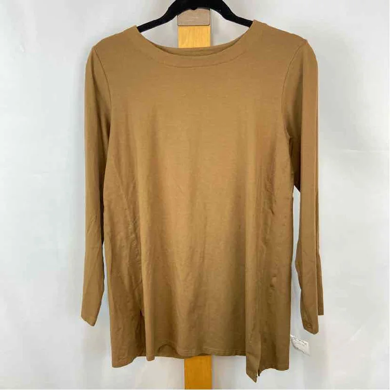 JJill Women's Size M Brown Solid Long Sleeve Shirt