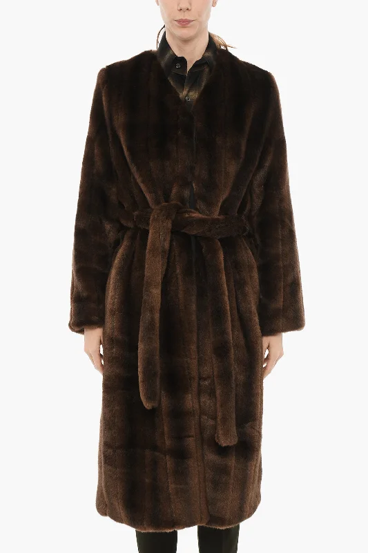 HALFBOY Faux Fur Coat With Hidden Closure