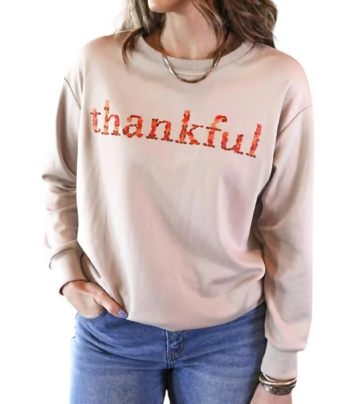 Always Thankful Pullover In Beige