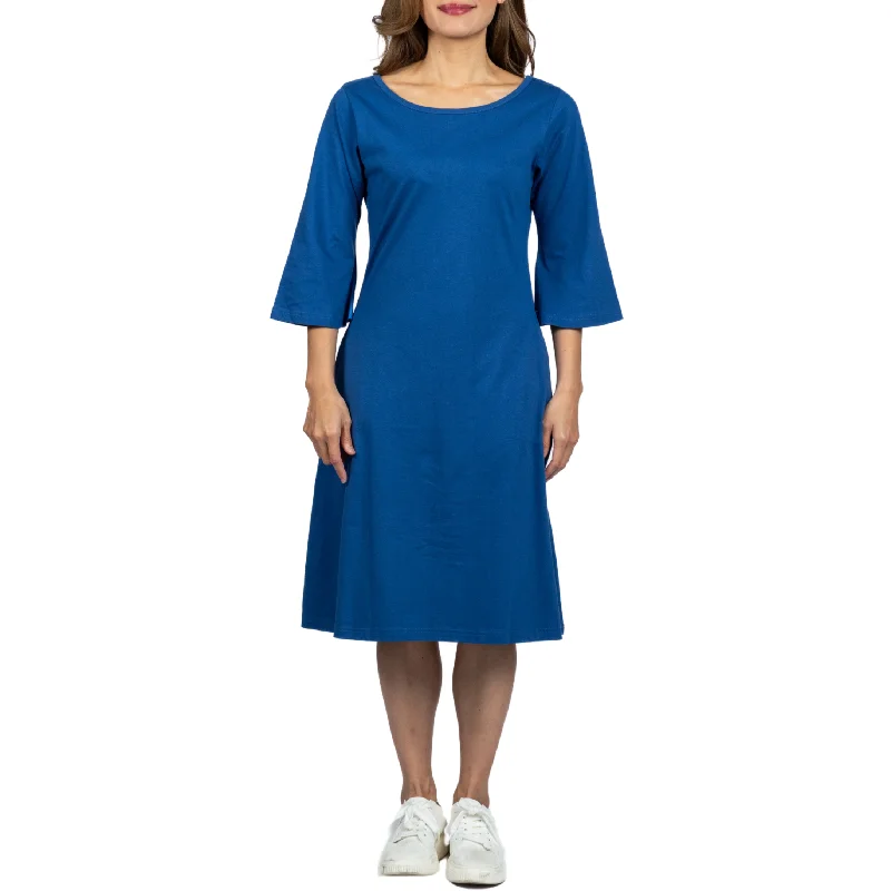 Blue Bell Sleeve A-Line Dress