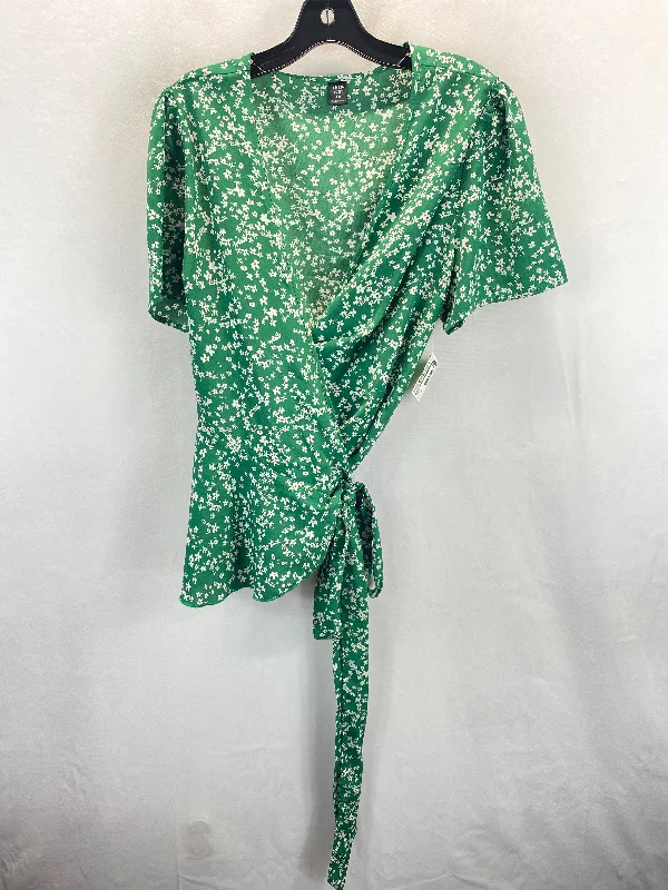 Green Top Short Sleeve Shein, Size 1x