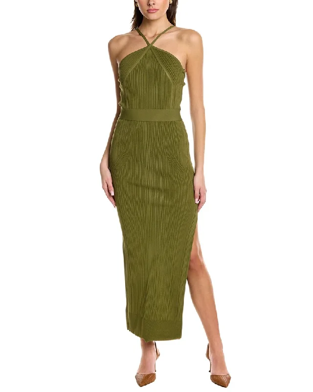 Hervé Léger Variegated Rib Maxi Dress