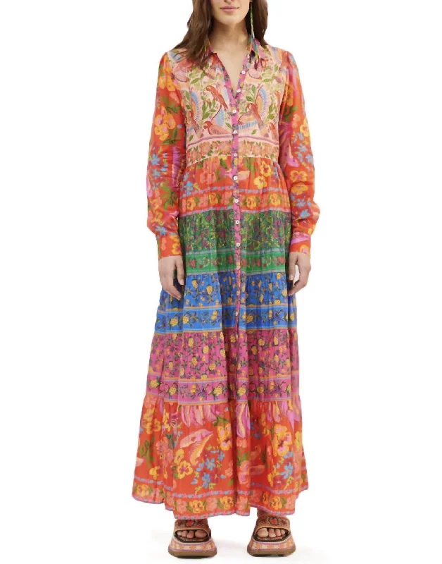 Mixed Border Prints Maxi in Multi