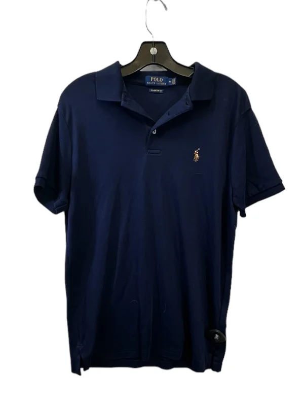 Navy Top Short Sleeve Polo Ralph Lauren, Size M