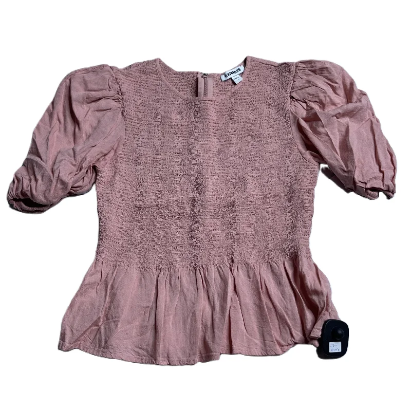 Pink Top Short Sleeve By Express, Size: S