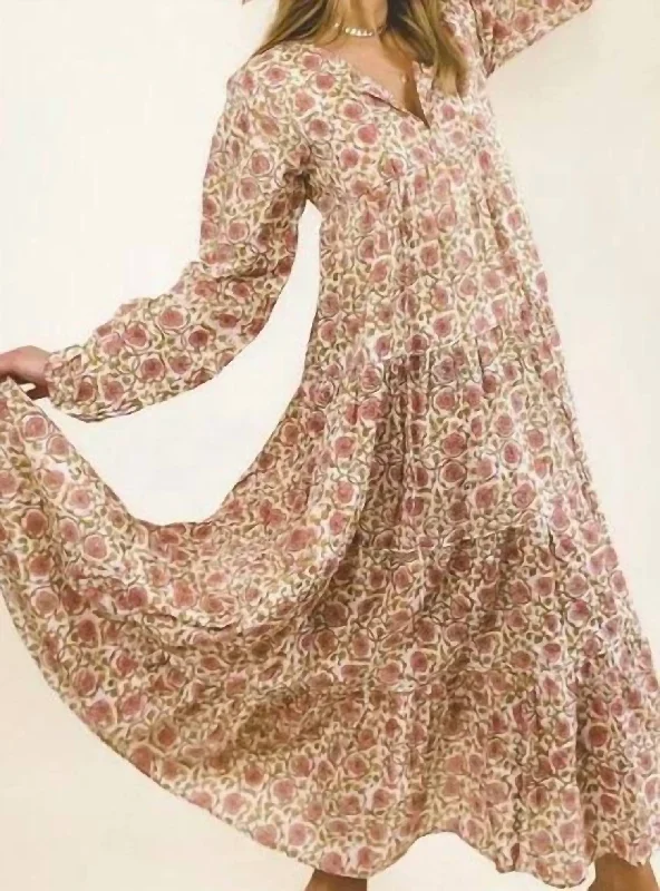 Willow Maxi Dress in Pink Floral