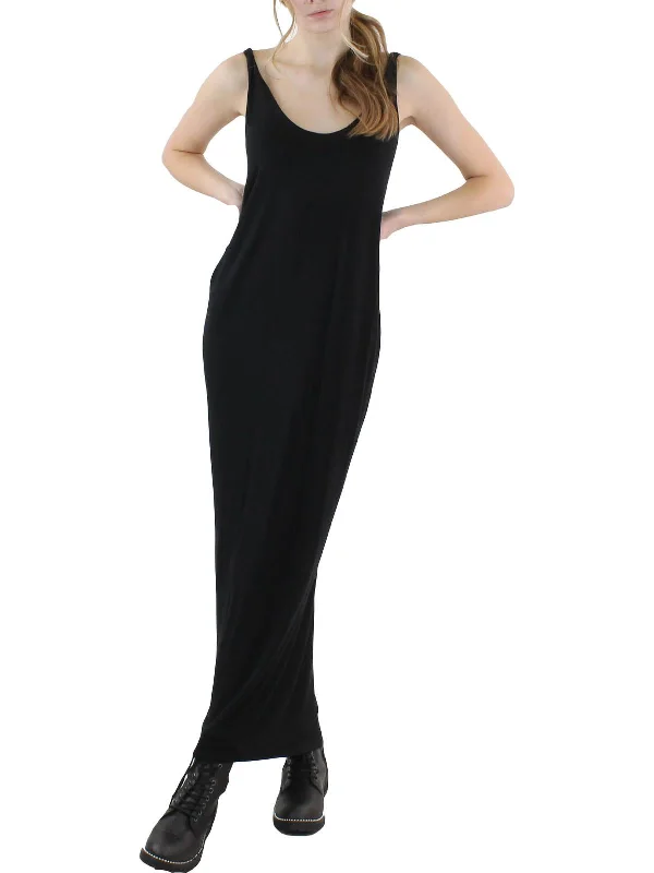 Womens Backless Jersey Maxi Dress