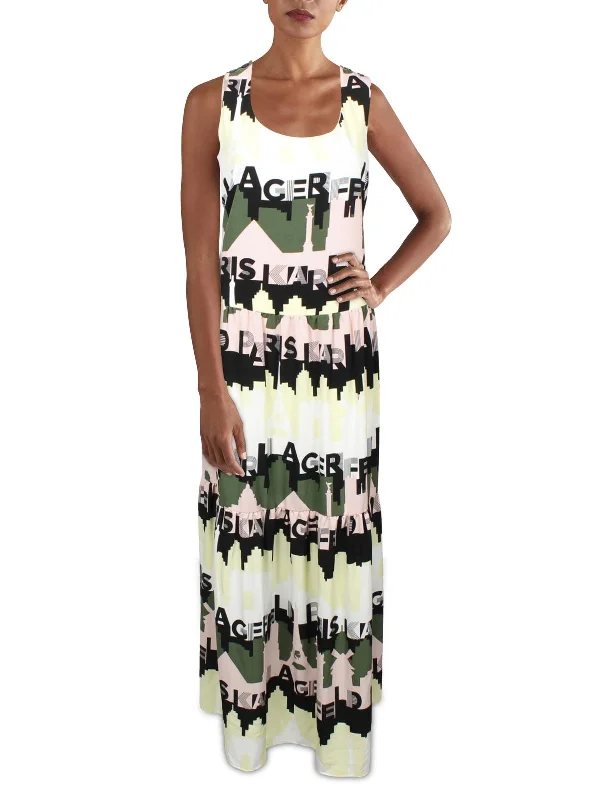 Womens Printed Long Maxi Dress