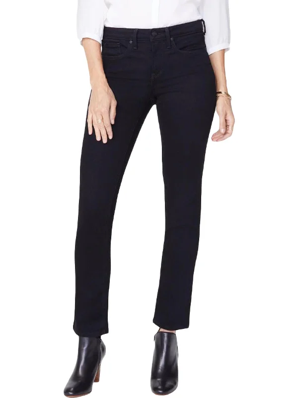 Petites Sheri Womens Ankle 5 Pocket Slim Jeans