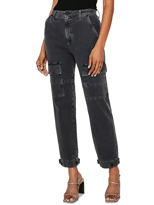 Womens Boyfriend High Rise Cargo Jeans