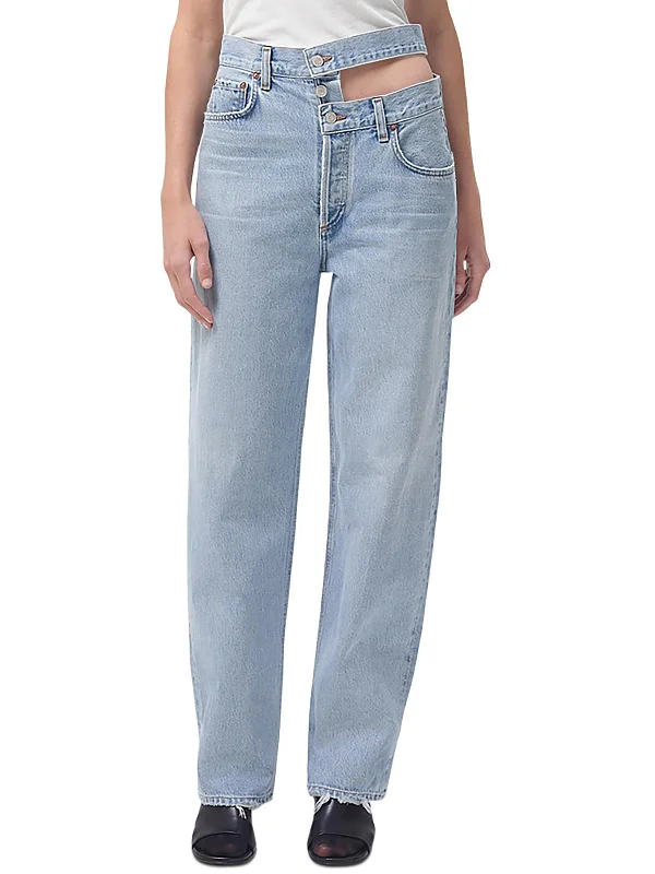 Womens Organic Cotton High Rise Wide Leg Jeans