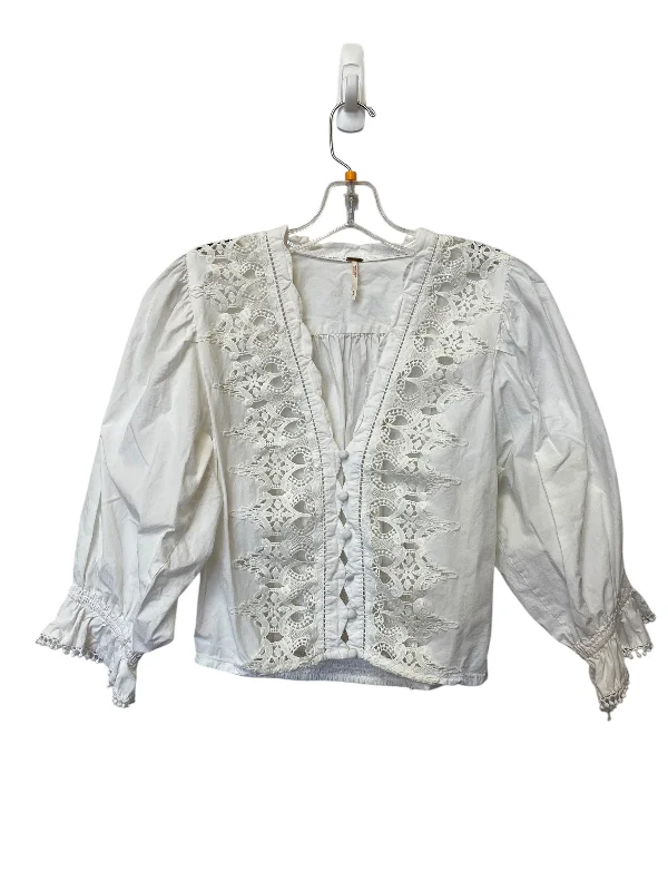 Top Long Sleeve By Free People In White, Size: S