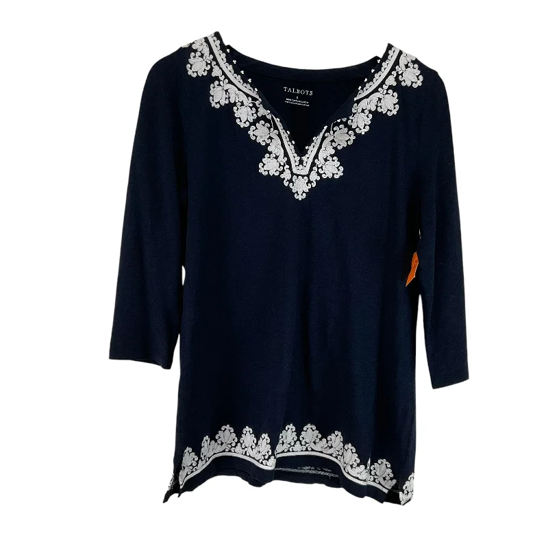 Top Long Sleeve By Talbots In Navy, Size: S