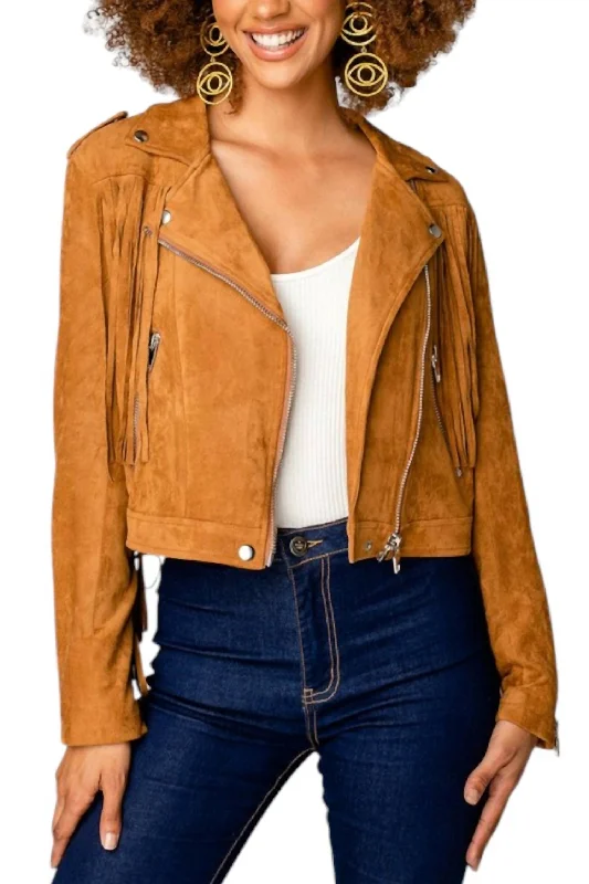 Francesca Suede Jacket In Camel