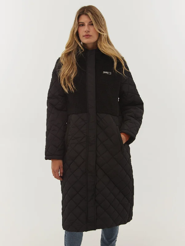 Tazia Diamond Quilted Maxi Parka