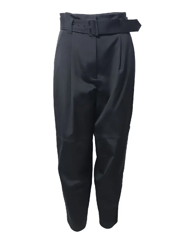 ALC Belted Trousers in Black Acetate