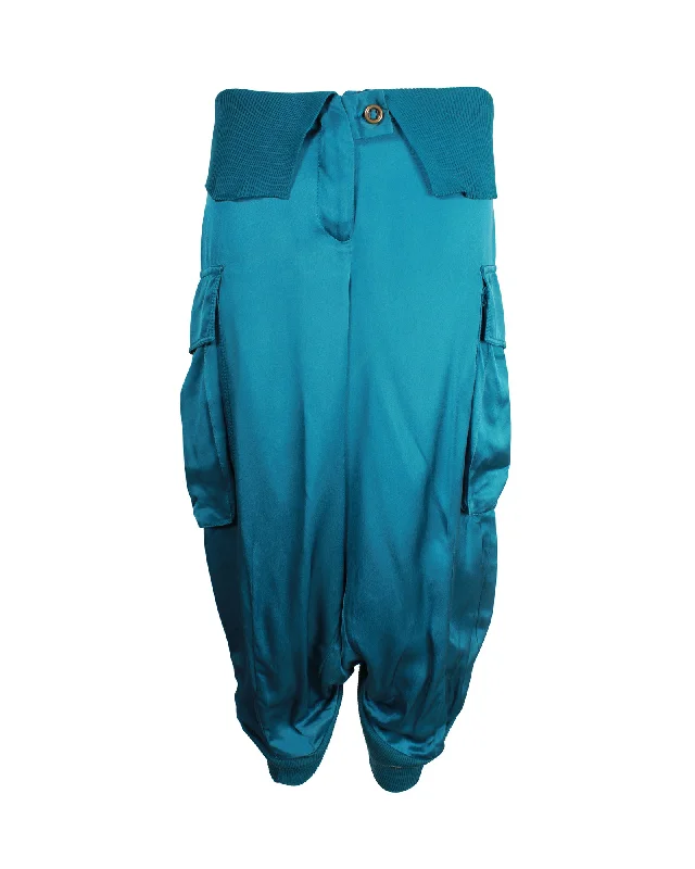 Alexander McQueen Vintage Balloon Pants in Teal Silk