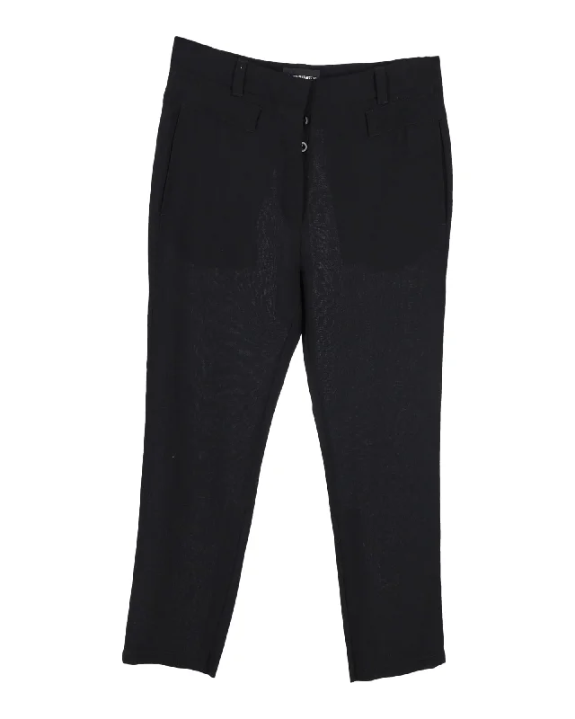 Ann Demeulemeester Straight Leg Pants in Black Wool