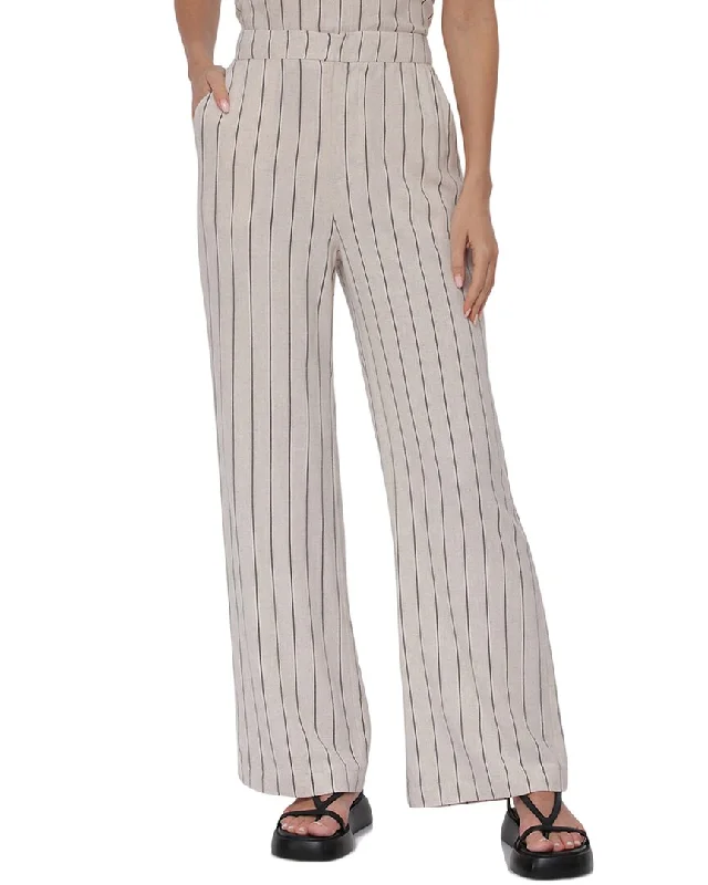 Avec Les Filles Wide Leg Linen-Blend Pant