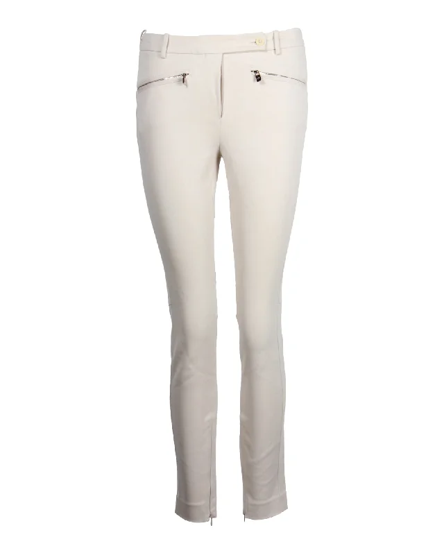 Loro Piana Zipped Pocket Skinny Pants in Cream Cotton