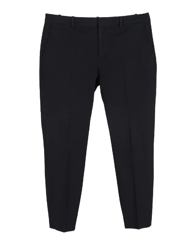 Polo Ralph Lauren Tapered Cropped Trousers in Black Cotton