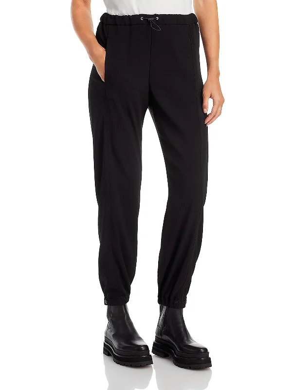 Womens Satin High Rise Jogger Pants