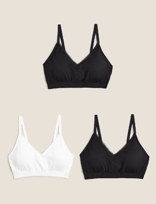 3pk Seamless Non Wired Bralettes