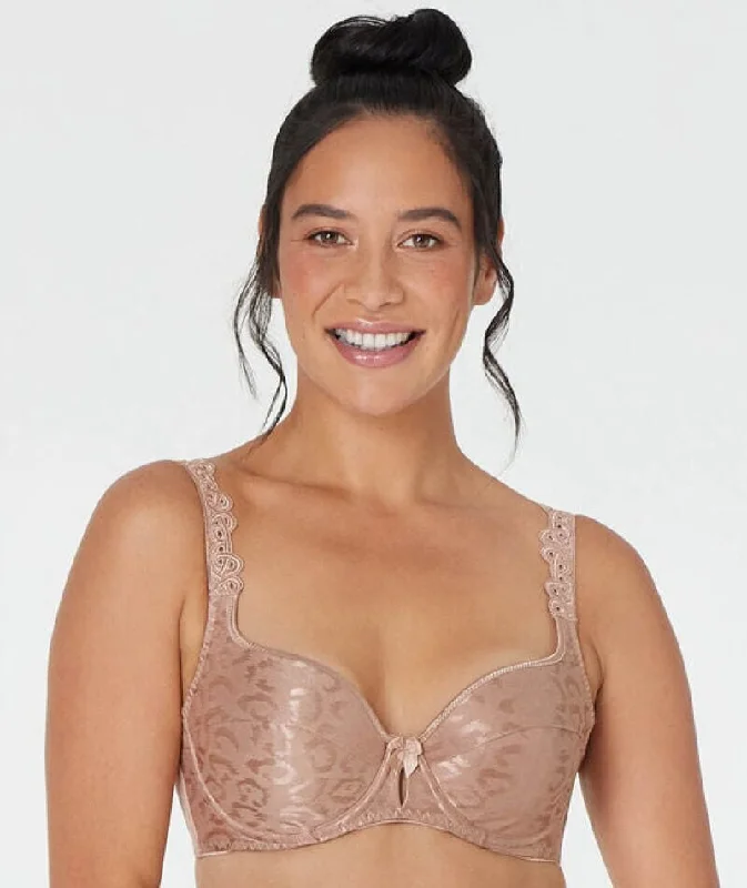 Bendon Damask Contour Underwire Bra - Coco Creme