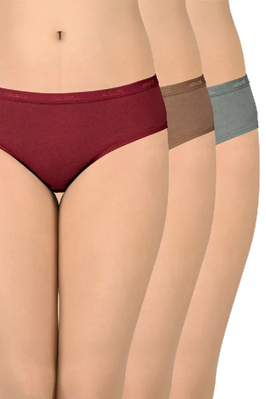 Solid Low Rise Bikini (Pack of 3)