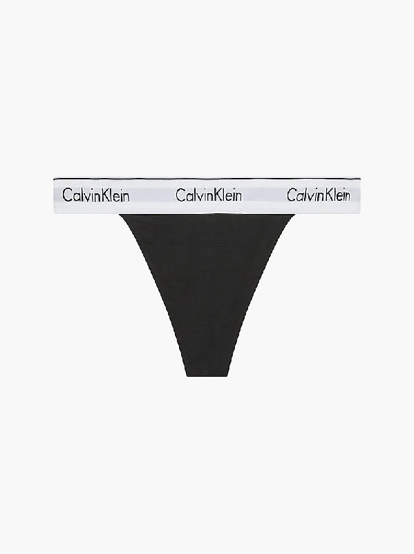 CALVIN KLEIN - MODERN COTTON STRING THONG - BLACK