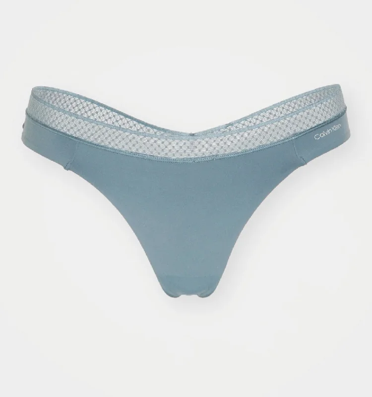 CALVIN KLEIN - SEDUCTIVE COMFORT THONG - BLUE PERFORMANCE