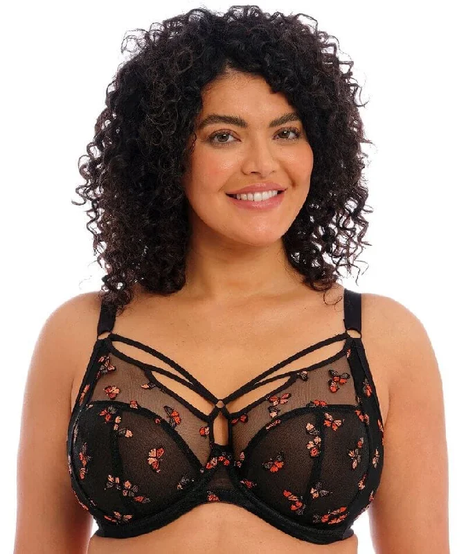 Elomi Sachi Underwired Plunge Bra - Black Butterfly