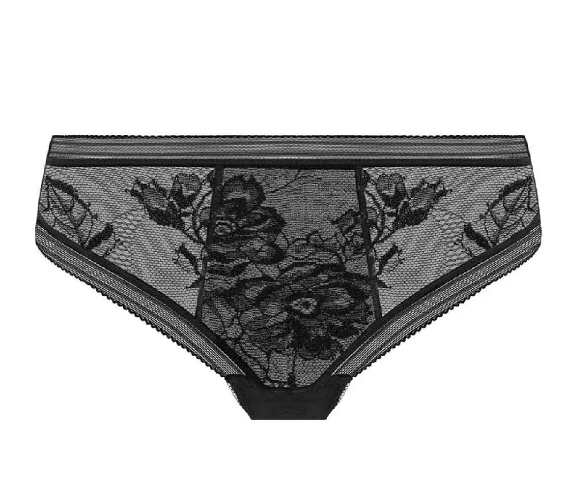 FANTASIE FUSION LACE BLACK BRAZILIAN THONG