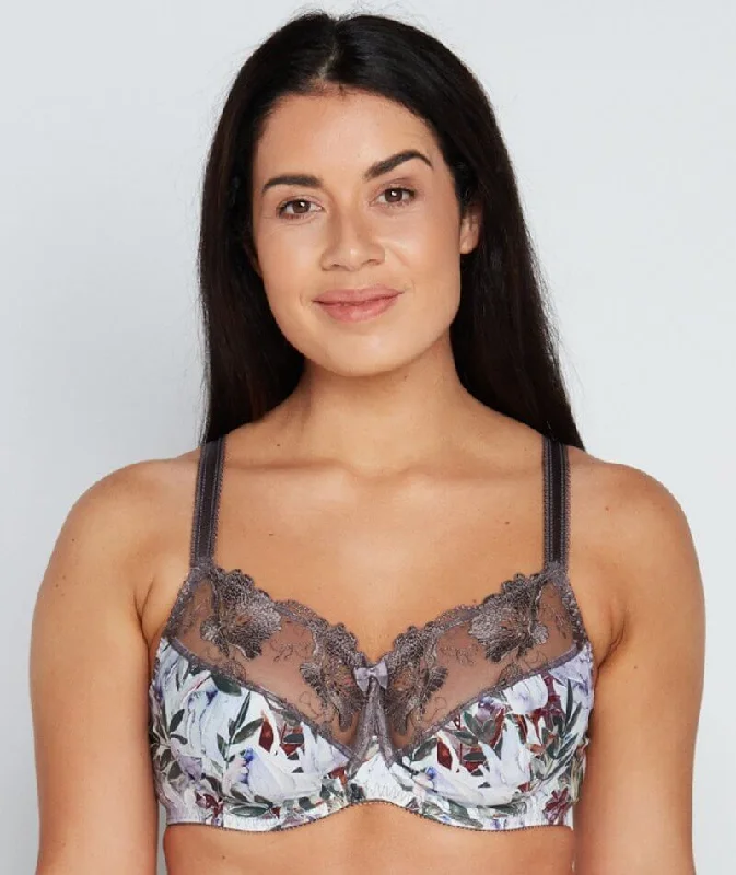 Fayreform Wild Violet Underwire Bra - Watercolour Protea Print