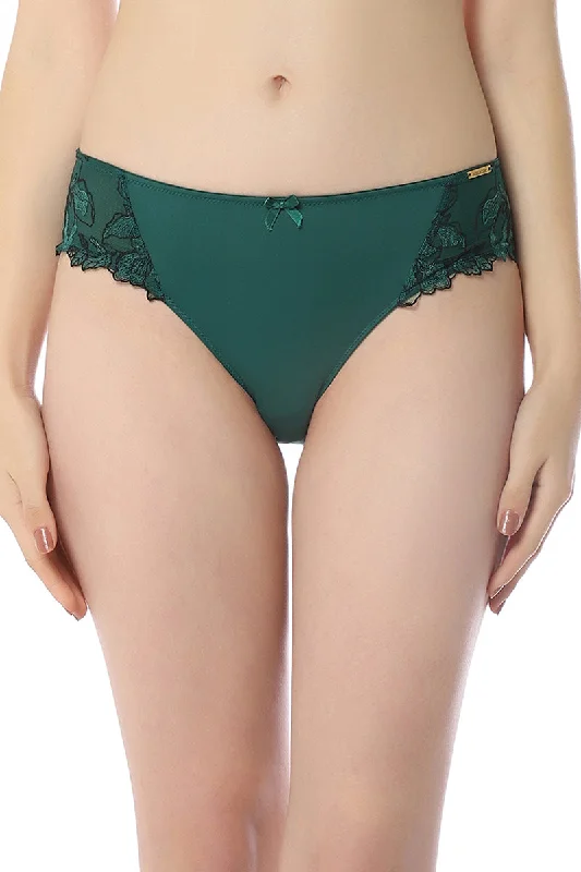 Floral Chic Bikini Panty - Botanical Garden & Black