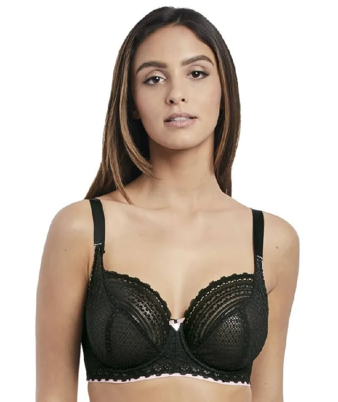 Freya Daisy Lace Underwire Balcony K Cup Bra - Noir