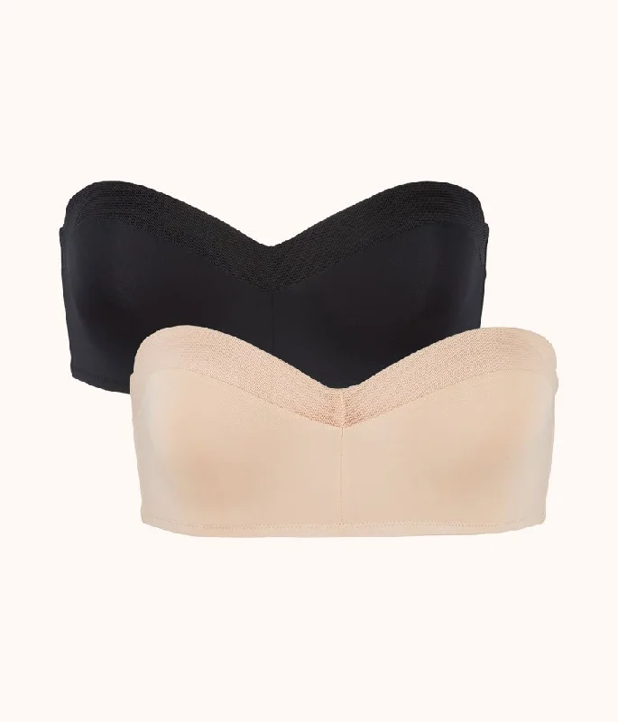 No-Wire Strapless Bra Bundle: Jet Black/Toasted Almond