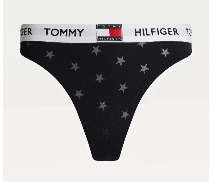 TOMMY HILFIGER - STAR BURNOUT THONG - NAVY