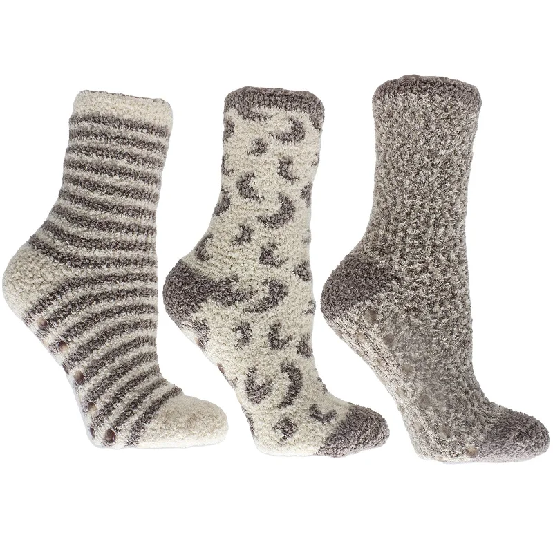 Aromasoles Essential Oil Infused Warm Cozy Slipper Socks, 3 Pack, Cinnamon