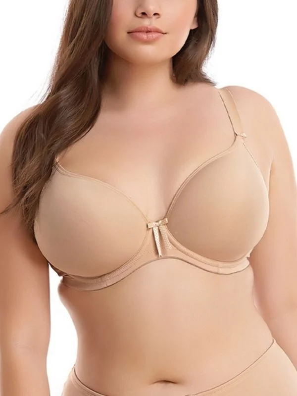 Bijou Banded Moulded Plunge T-Shirt Bra - Sand