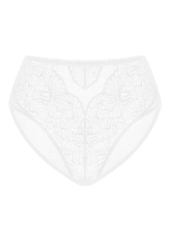 Blossom High-Rise White Lace Brief Underwear