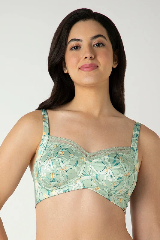 Demure Non-Padded Non-Wired Contour Bra - Tulip Harmony Print